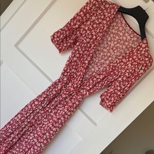 Reformation Red Floral Dress size L